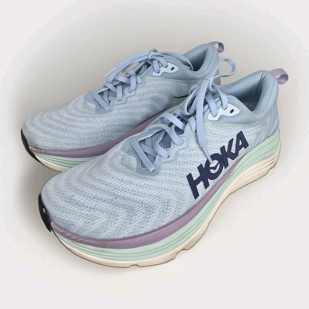 Hoka One One Women Gaviota 5 Light Blue Running Shoes 10.5B Eur 43 1/3 Cushioned